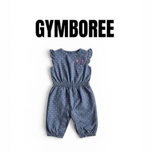 033 GYMBOREE Blue Polka Dot Romper 3-6 Months